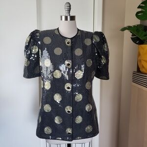 VINTAGE Women's Sequins Top Size 14